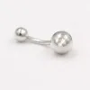 Jewelry 925 sterling silver belly Bar Double ball Navel Rings Barbell body piercing jewelry