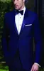 Высококачественные две пуговицы Royal Blue Groom Tuxedos Notch Latch Groomsmen Man Wedding Prom Suits Cuist