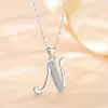 Necklaces EUDORA Sterling Silver Large Initial Letter Necklace Large Letter Writing Letters 26 AZ Pendant Monogram Necklace Women's Gift