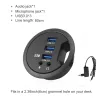 HUBS USB HUB USB3.0 MOUNT في Desk 3 Ports USB 3.0 منافذ مع سماعة الرأس/محول mircophone لجهاز الكمبيوتر المكتبي Multi USB 3.0 Flitter