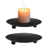 Iron Plate Candle Holder Decorative Pillar Pedestal Stand for Wax Candles Spa Wedding Birthdays Party 240410