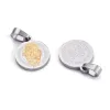 Colliers 50pcs San Benito Word 304 Médaille en acier inoxydable Charms Plat Round pour les bijoux Making DIY Collier 14x12x1,2 mm