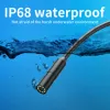 Cameras 2.0 MP Endoscope Camera IP67 Waterproof Hard Wire Pipeline Inspection Borescope With 8 Adjustable LED For IOS Iphone