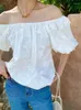 Blouses pour femmes Gypsylady French Chic Emblorisery Blouse Shirt Off the épaule Summer Cotton Sexy Vocation Femme Madies Tops décontractés