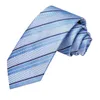 Bow Ties Hi-Tie Light Blue Striped Designer Elegant Tie pour hommes Brand de mariage Partage de mariage Nettoyage