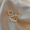 Cluster anneaux imitation perlé anneau élastique bijoux de doigt doré