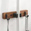 Racks Wood Wall Mount Mop Organizer Holder Broom Hook Storage Hook Kök Badrum Organisation Tillbehör för kök Garden Laundr