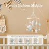 Baby Crib Mobiles houten wolken ballonbed bel geboren kinderwagen rammelaar speelgoed cartoon pluche babyjongen meisjes cadeau 240418