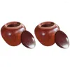 Garrafas de armazenamento 2 PCs Jar de madeira Mini Urns Urns for Ashes Cremação Humana Adulta