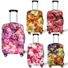 Tillbehör Pretty Flower Bagage Protective Covers For Travel AnitDust Trolley Cases Cover Elastic Rose resväska Täcktillbehör