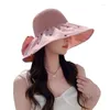 Beret Travel Beach Visor Sunshade Modna Składana Oddychana Wstążka Szeroka koronkowa koronkowa czapka UPF50 dla kobiet Dziewczęce Kapelusz