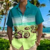 Camisas casuales para hombres 2024 Hawaiian Surfing Impresión Camisa de manga corta Botón Top con ropa de vacaciones