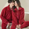Women's Sleep abbigliamento 2024 in flanella pigiama autunno inverno loungewwear spesso coppia corallo coppia di cardigan set di case homewear