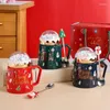 Tazas de Navidad Juego de regalos portátiles Copa de agua creativa Portable Decoración Decoración linda Copas Café Santa Nieve bebida