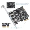 Cartes 4 ports USB 3.0 à PCI Express Expansion Carte USB 3.0 PCIe Controller Hub pour PC de bureau avec un support bas de 8 cm PCIE HUB