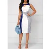 Casual Dresses Round Neck Sleeveless Professional Pencil Wrap Hip Skirt Mid