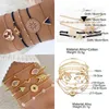 Design Vintage Women Boho armbanden Set Moon Shell Heart Tortoise Charm kralen kettingen Bangle voor vrouwelijke Boheemse sieraden 240418