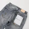Purple dżinsowe spodnie męskie Slim Fit Mid Rise Pants Designer dżinsowe czarne spodnie High-end jakości prosta noga