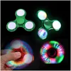 Spinning Top LED -lampan byter fidget spinners finger leksak barn leksaker byter mönster med regnbåge upp hand spinnare d57 droppleverans gif dhtpt