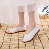 Casual Shoes Veowalk Flower Embroidered Women Soft Glossy Cotton Fabric Ballet Flats Ladies Slip On Walking Non-Slippery