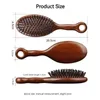 Natural Sandalwood Wood Air Cushion Comb No-Static Head Scraping Meridians Massage Hair Brush For Women Men 240407