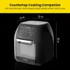 Fryers Multifunctional Digital Air Fryer, Dehydrator, конвекционная печь, 17 предварительных настроек сенсорного экрана, жаркое, автоматическое отключение, окно просмотра, черное