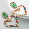 Andra Kmvexo Ny Shiny Crystal Rhinestone Heart Pendant Dingle Earrings 2023 för kvinnor smycken mode uttalande örhängen tillbehör 240419