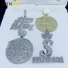Necklaces Iced Out Self Made Pendant for Men Bling Cubic Zirconia Cz Letter Royal Crown Badge Charm Gold Plated Hip Hop Fashion Jewelry