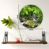 Orologi da parete Green Forest River Round Orologio Creative Home Decor soggiorno Ago in quarzo Agolato