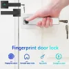Steuerung von Fingerabdruckkennwort -Türschloss mit Tuya Electronic Smart Lock Digital Door Security Biometrische Griffschloss für Schlafzimmerwohnungen