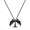 Queen Mother Demon Evil Titanium Black Wings Diamond Saturn Ketting Super Cool Punk BAT3095