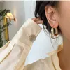 Other 2024 New Trendy Transparent Resin Hoop Earrings for Women Girls Geometric Irregular Metal Acrylic Earrings Party Jewelry 240419