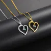 Halsband U7 Heart Pendant Halsband 925 Sterling Silver med 24 simulerade födelsestenarnas namn graverade familj