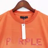 Fioletowa marka koszulka dresowa mężczyźni kobiety wstawka obroża Zwykle dopasowanie bawełniane drukar