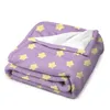 Coperte stelle gialle su tiro viola coperta accampamento anime picnic letto