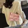 leftside Bow Small Crossbody Bags for Women 2024 Korean Fi PU Leather Shoulder Bag Underarm Bags Chain Handbags and Purses k8at#