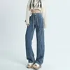 Jeans femminile cotvotee high waist for women 2024 pantaloni cargo coulianti streetwear vintage giri dritti gamba larga y2k