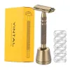 Blades Butterfly Open Safety Razor for Men Safety Razor with 5 Blades Fits All Double Edge Razor Blades