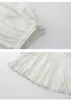 Blans de femmes 118 cm buste printemps été 2024 femmes élégantes lâches Broidered Mori Kei Blouse / chemises de lin en coton confortable