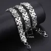 Colliers 11 mm de large Collier en acier inoxydable pour hommes Black Gold Silver Color Flat Byzantine Chain pour hommes