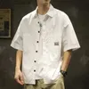 Camisas casuais masculinas Americano masculino casual de mangas curtas de verão moda e confortável Camiseta 2023 New Street Plain Colle