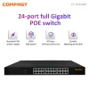 Controllo 24 Porte Gigabit Poe Switch 10/10/1000M AP Manager RJ45 Smart Poe Switch Network di telecamere di rete compatibili Wireless AP