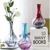 Vases Glass Creative Rich Simplicity Bamboo Lily Striped Vase Vase Home Living Room Flower Arrangement de bureau 17 cm Ornements de bureau