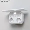 Sandiy Wall Conversion Socket 15A 220VビルトインEU Standard 4 Jack 2 USB 1 Type-C White Power Plug Adapter 240419