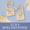 Storage 8pcs/set Storage Organizer Home Newborn To 24 Month Gift Baby Closet Divider Size Dividers Wood Card Clothes Hanger