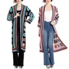 Women's Jackets Inspired Knitted Long Cardigan With Colorful Crochet Detail