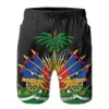 Arms -armar Haiti Country Flag Classic Mens Swim Trunks Beach Shorts med fickor 240410