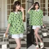 Shirts Sweet Lace Peter Pan Collar Maternity Polka Dot Shirts Plus Size Pregnant Woman Clothes Long Loose Green Pregnancy Blouses Tops