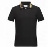 Designers camisas de polos masculinas para homem foco de moda bordado cobra cobra pequenas abelhas imprimindo roupas de roupa cotom roupas