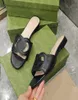 Fabriqué en Italie Femmes Intrlocking High Quality Real Leather Slippers G Couture Slide Sandale Couiner Sexy Flat Ladies Fashion C1473383